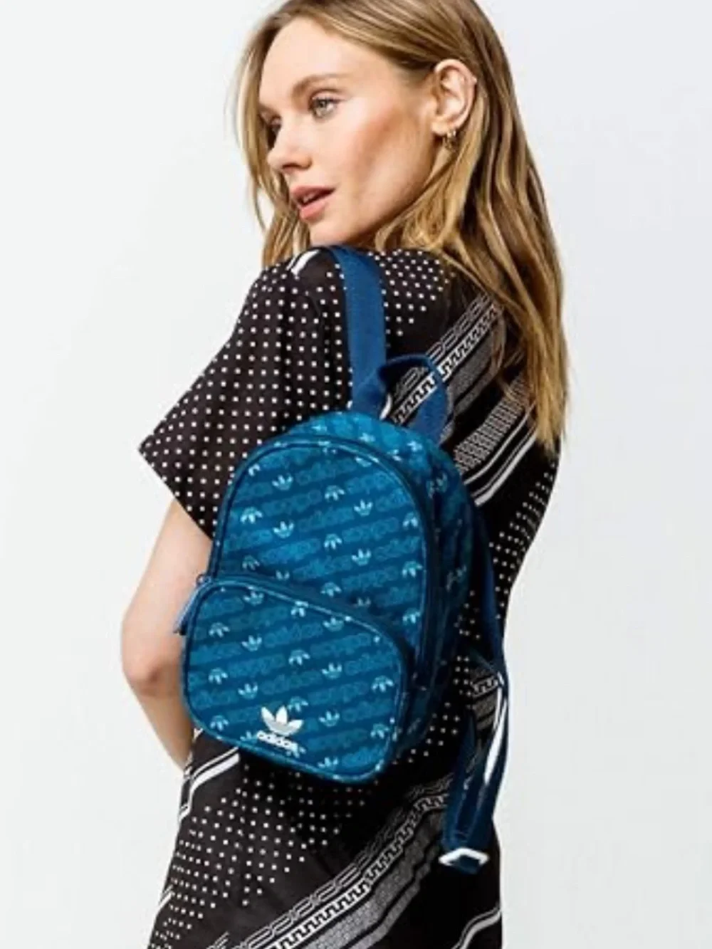 adidas Teal Mini Backpack with Trefoil Print - Picture 1 of 5